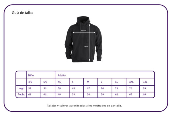 Tallas sudaderas Nohaui